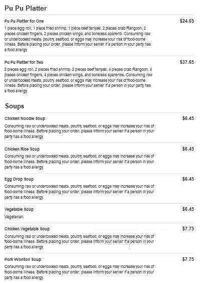 China Sky Restaurant - Dorchester Center, MA menu_pic