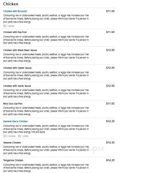 China Sky Restaurant - Dorchester Center, MA menu_pic