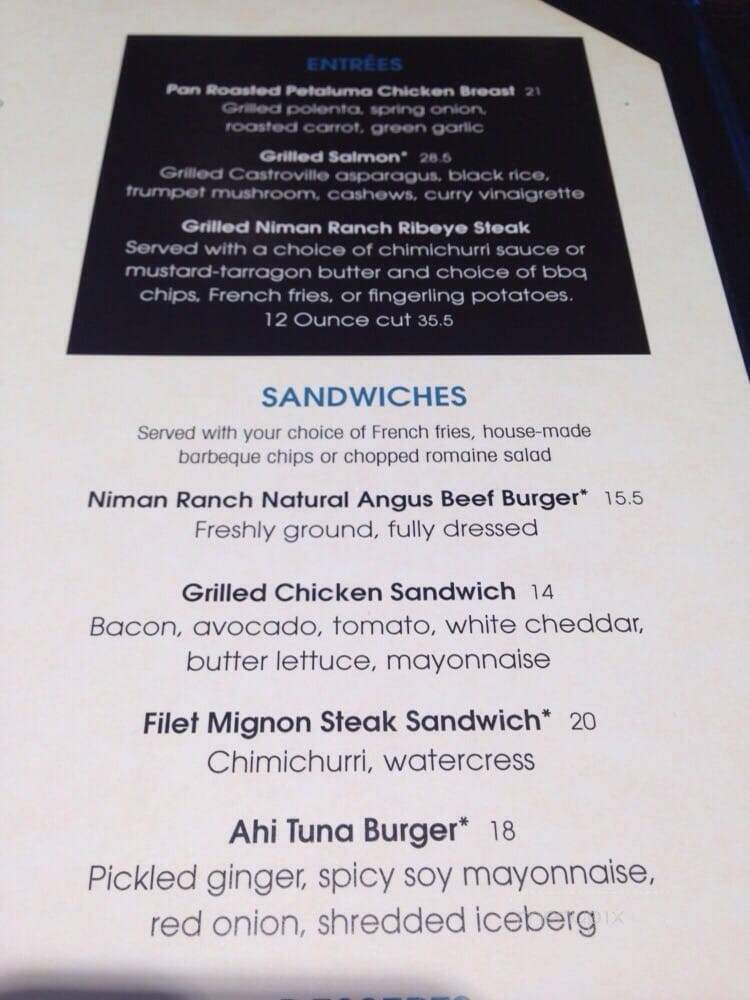 Esquire Grill - Sacramento, CA menu_pic
