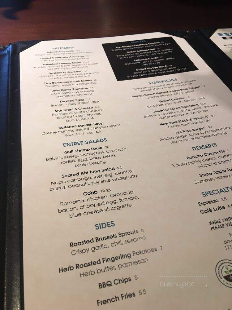 Esquire Grill - Sacramento, CA menu_pic
