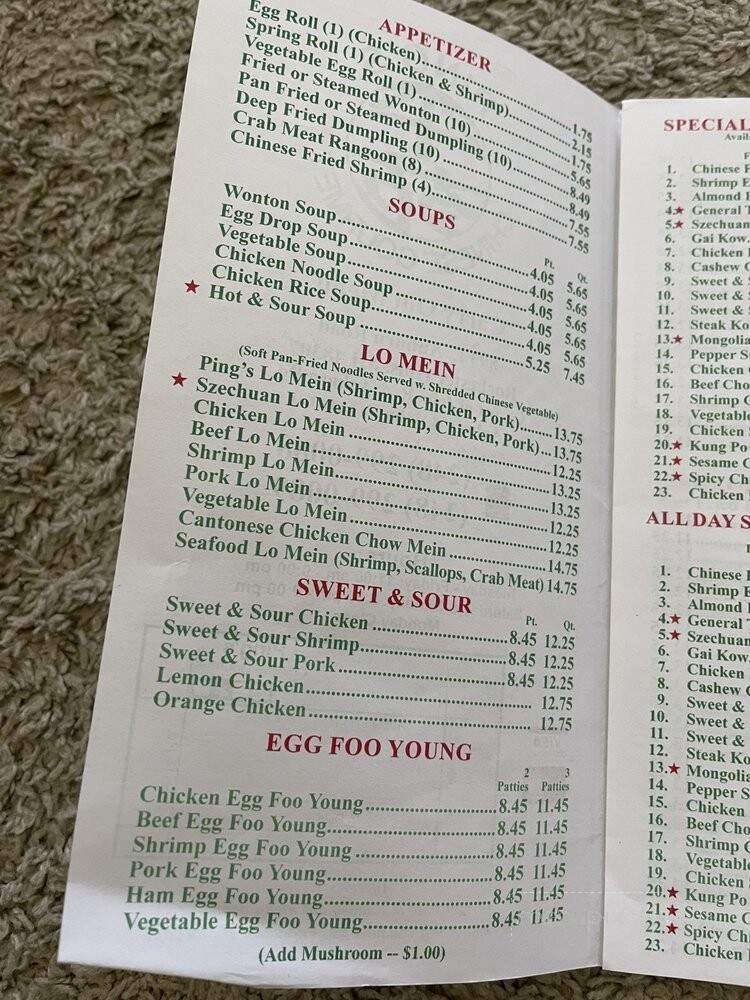 Ping's - Rochester Hills, MI menu_pic