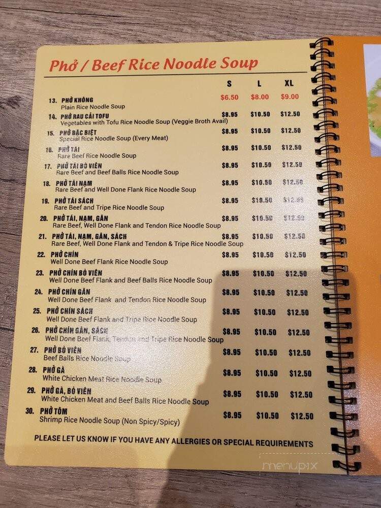 Pho Anh Vu - Toronto, ON menu_pic
