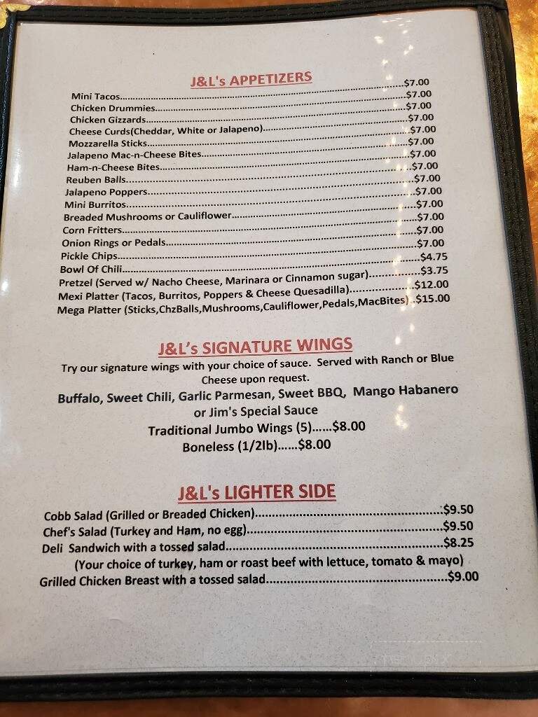 J & L's Bar & Grill - Sanborn, ND menu_pic