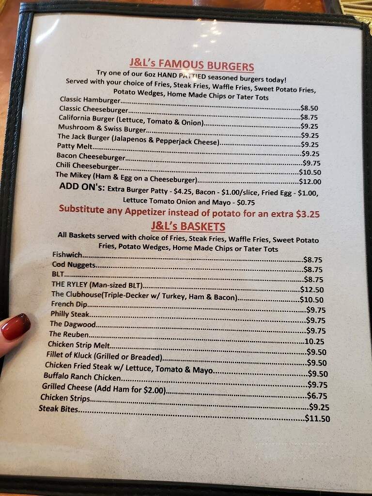 J & L's Bar & Grill - Sanborn, ND menu_pic