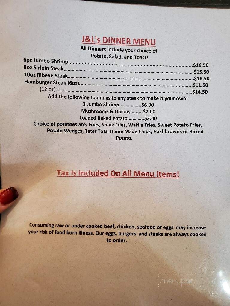 J & L's Bar & Grill - Sanborn, ND menu_pic
