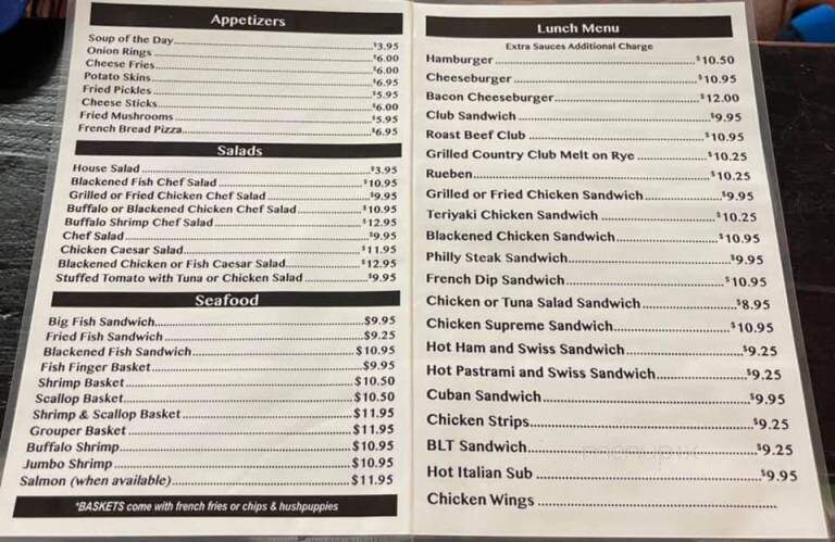 Robbies Cafe - Live Oak, FL menu_pic