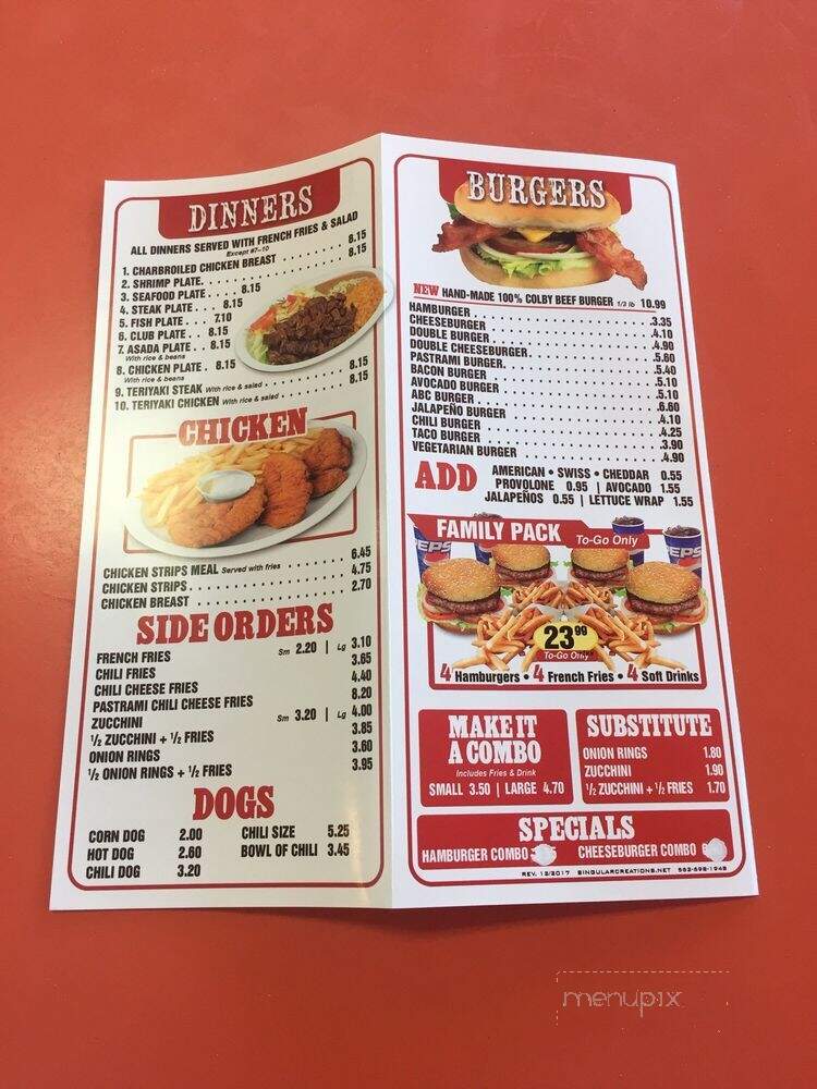 P K Burgers - Brea, CA menu_pic