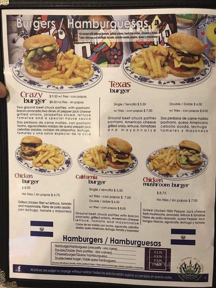 Sabor Salvadoreno - Aloha, OR menu_pic