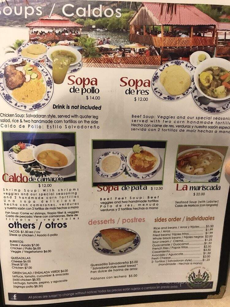 Sabor Salvadoreno - Aloha, OR menu_pic