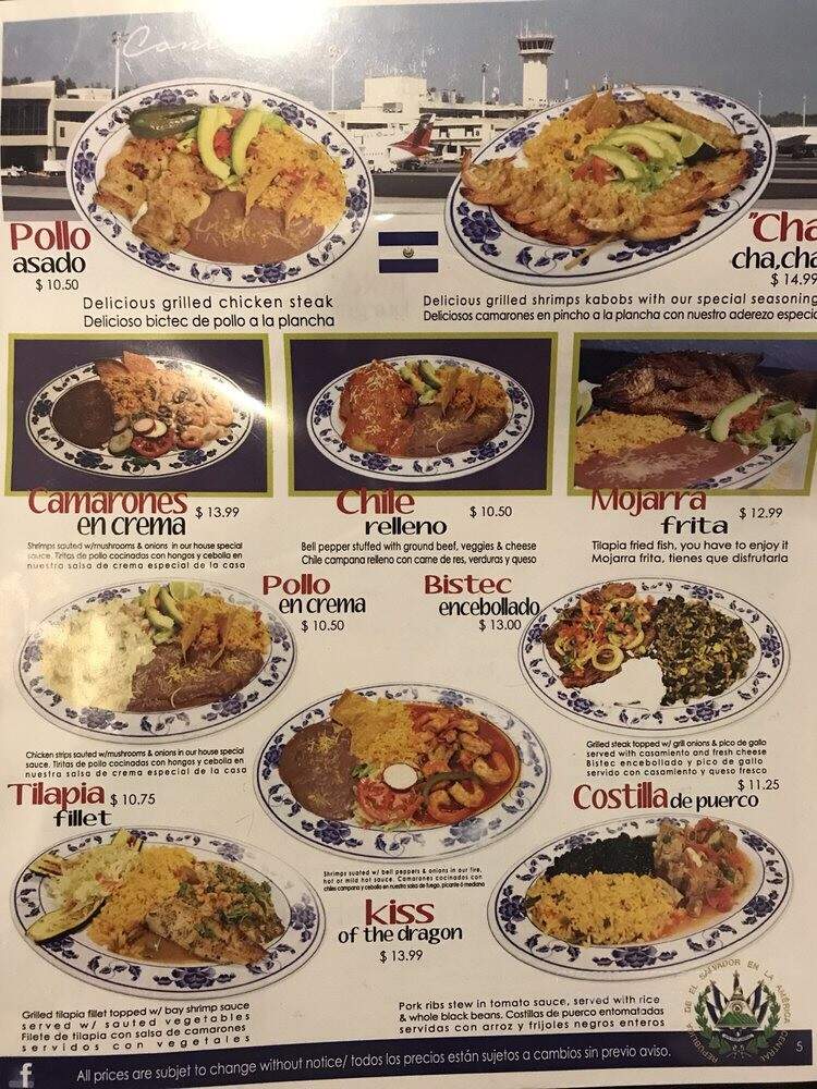 Sabor Salvadoreno - Aloha, OR menu_pic