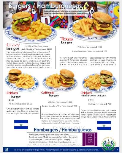 Sabor Salvadoreno - Aloha, OR menu_pic