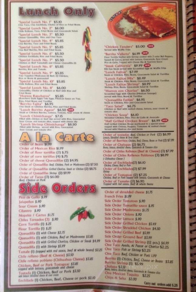 El Agave - St Charles, MO menu_pic