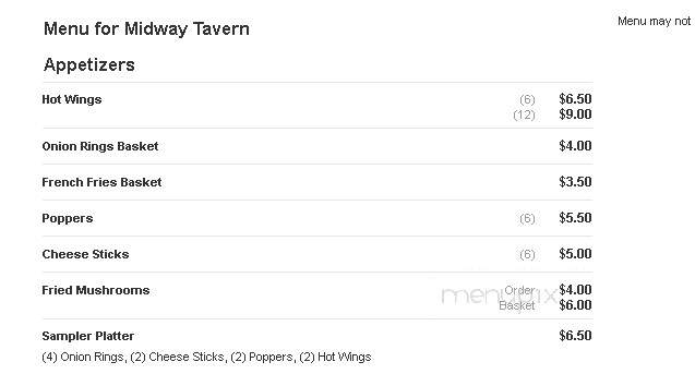 Midway Tavern - Arden, NC menu_pic