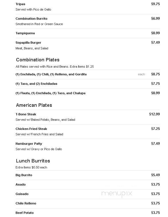 La Fondita - Hobbs, NM menu_pic