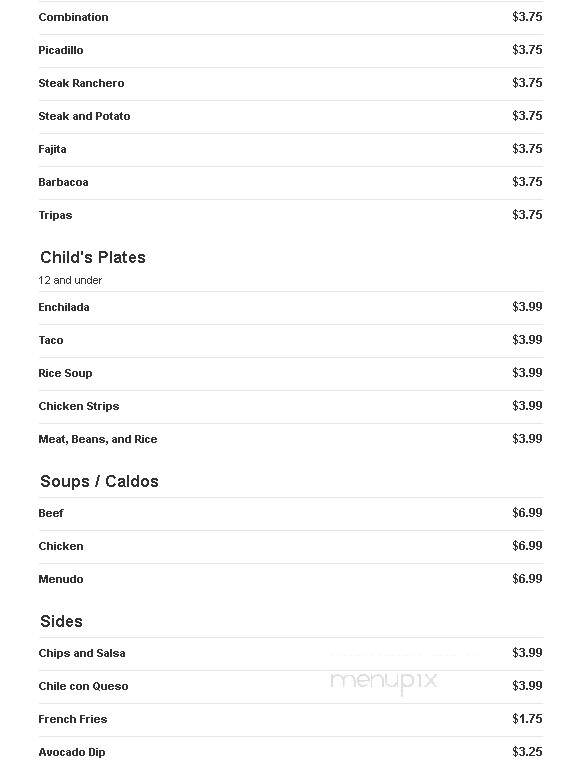 La Fondita - Hobbs, NM menu_pic