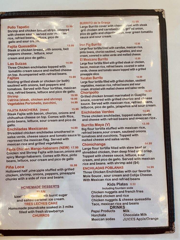 Casa Catrina - Macungie, PA menu_pic