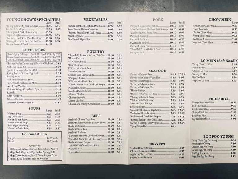 Young Chow's Carry Out - Beckley, WV menu_pic