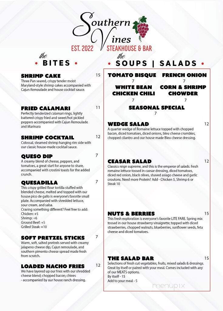 Southern Vine's - Benson, NC menu_pic