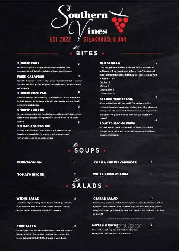 Southern Vine's - Benson, NC menu_pic