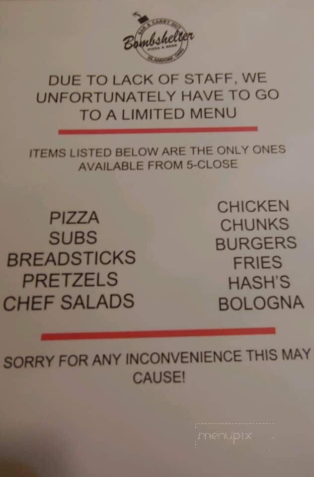 Bomb Shelter Carry Out & Bar - Glandorf, OH menu_pic