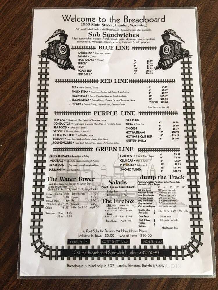 Bread Board - Lander, WY menu_pic