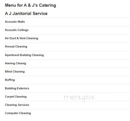 A & J's Catering - Warminster, PA menu_pic