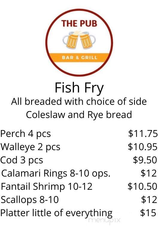 The Pub - Waupaca, WI menu_pic