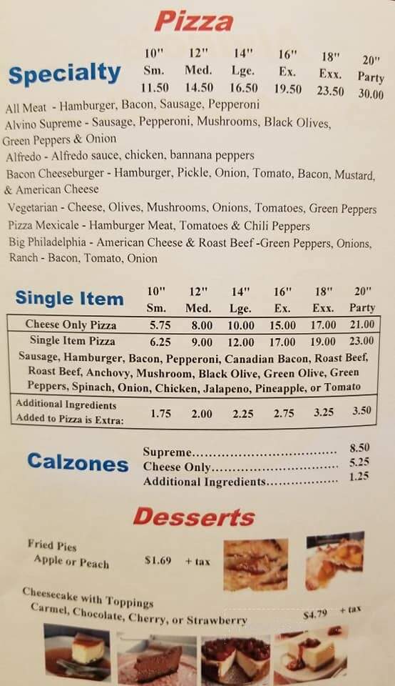 Alvino Pizza - Dyersburg, TN menu_pic