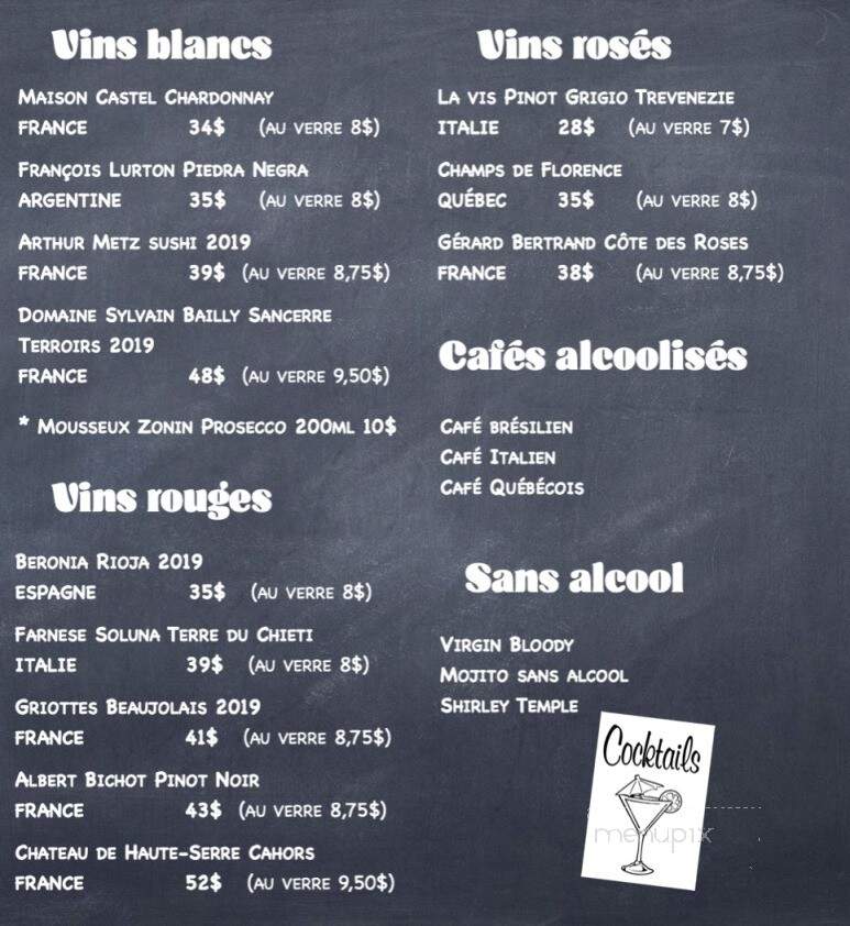 Restaurant Cafe De La Gare - La Malbaie, QC menu_pic