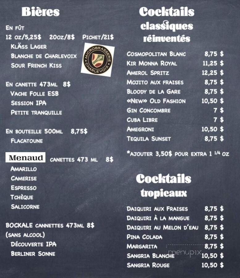 Restaurant Cafe De La Gare - La Malbaie, QC menu_pic