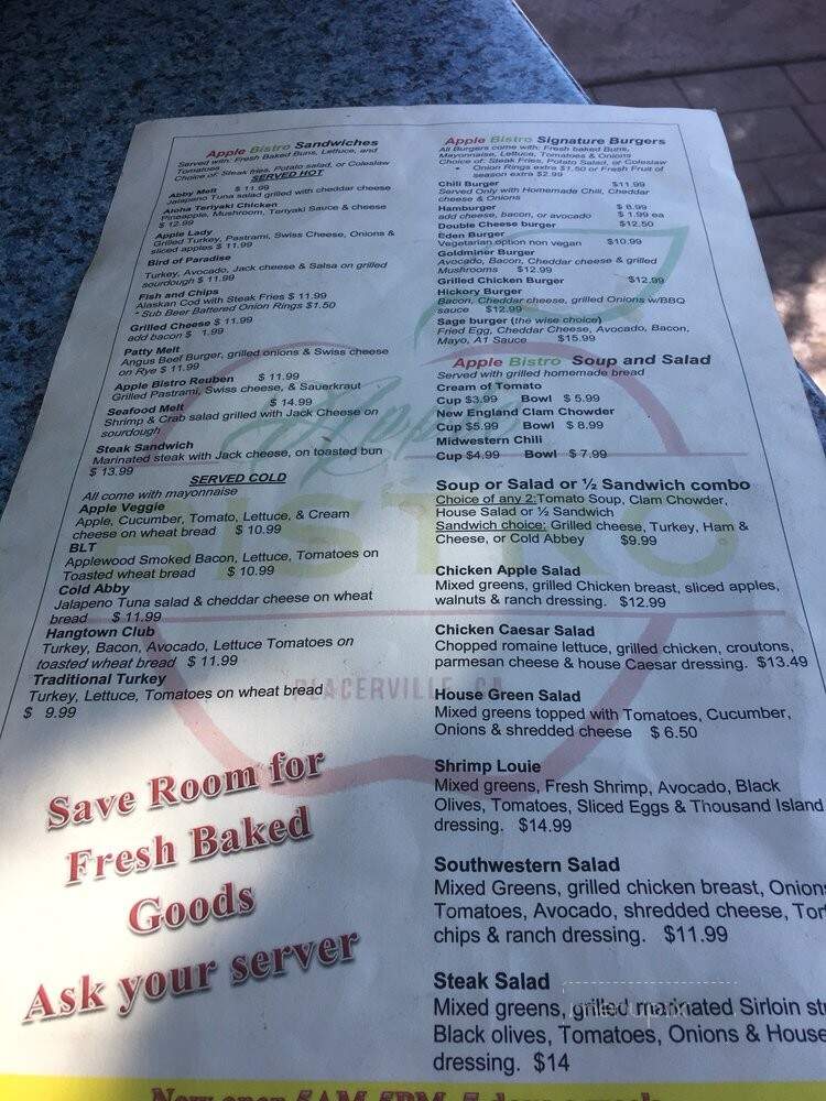 Apple Cafe - Placerville, CA menu_pic