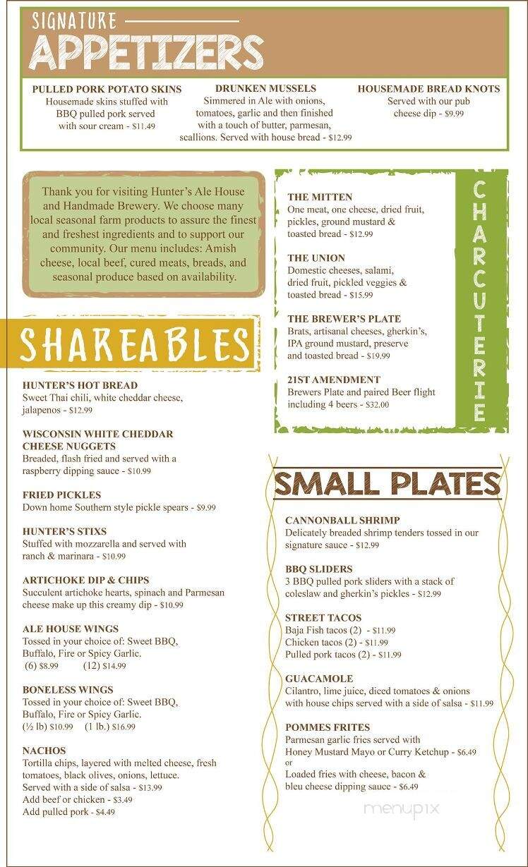 Hunter's Ale House - Mount Pleasant, MI menu_pic