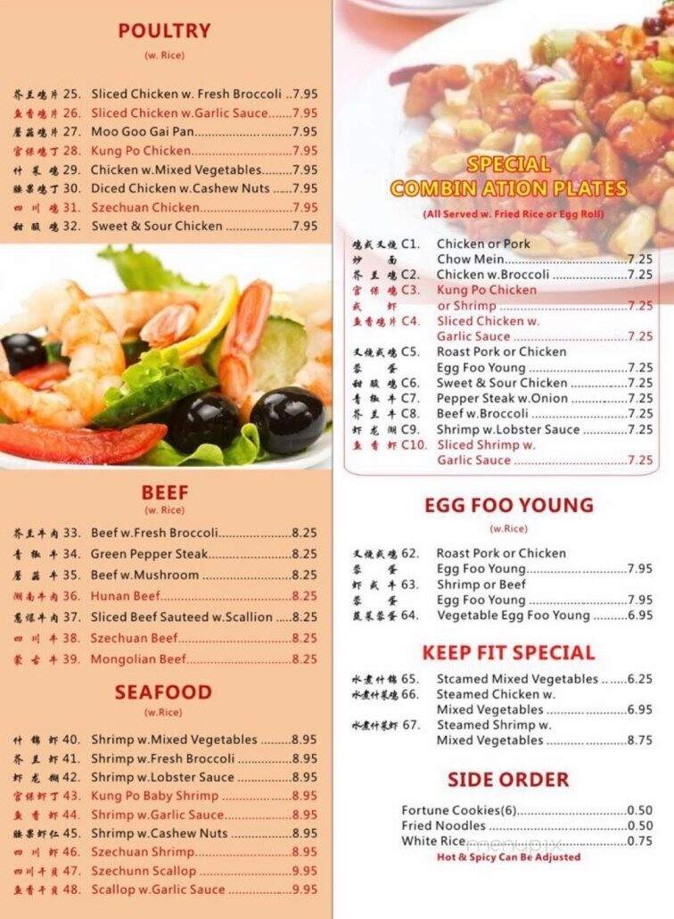 Number 1 Oriental Buffet - Rockford, IL menu_pic