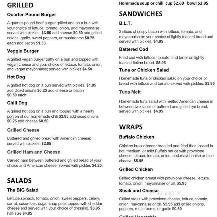 Park Place Restaurant - Olcott, NY menu_pic