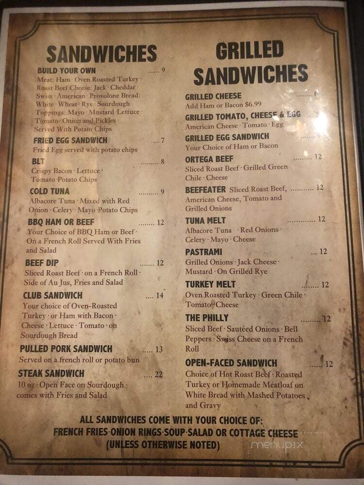 Mt Whitney Restaurant - Lone Pine, CA menu_pic