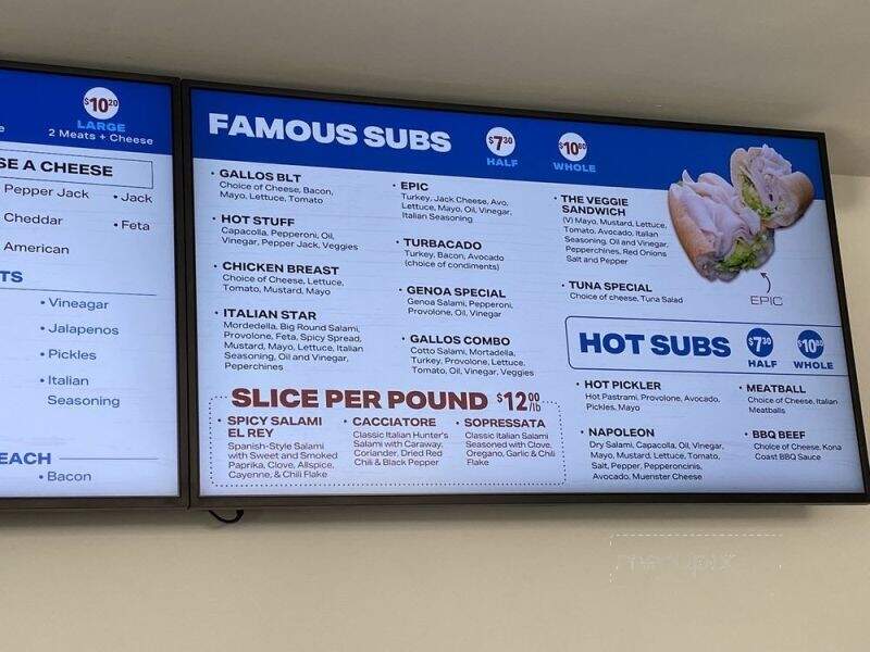 Gallo's Italian Deli Cdm - Corona Del Mar, CA menu_pic