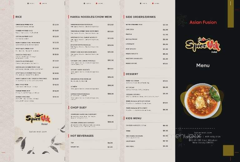 Spice Wok - Windsor, NJ menu_pic