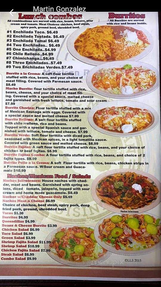 El Jaliciense - Montpelier, ID menu_pic