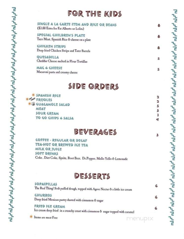 El Comedor Mexican Restaurant - Great Falls, MT menu_pic