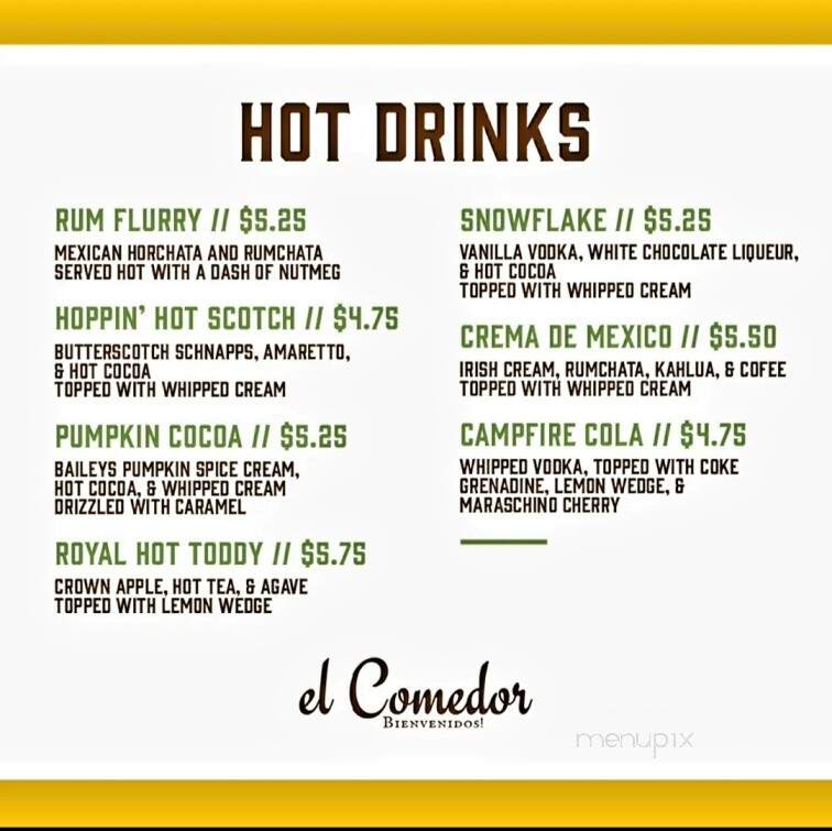 El Comedor Mexican Restaurant - Great Falls, MT menu_pic