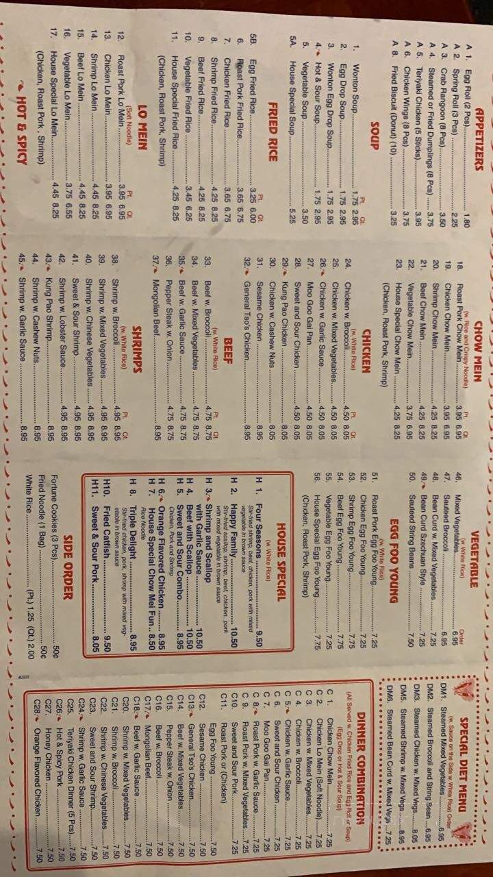 Chop Sticks Chinese Buffet - Morrilton, AR menu_pic