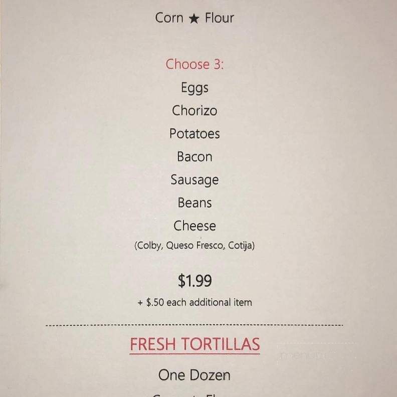 Texas Taco Kitchen - Liberty Hill, TX menu_pic