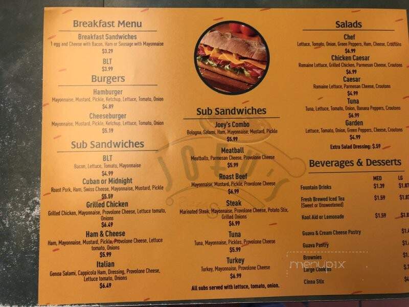 Joey's Pizza & Subs - Clewiston, FL menu_pic