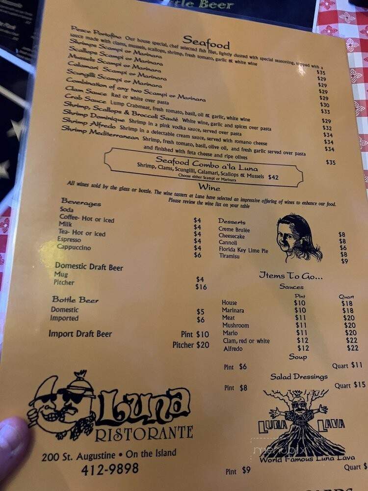 Luna Risorante - Venice, FL menu_pic