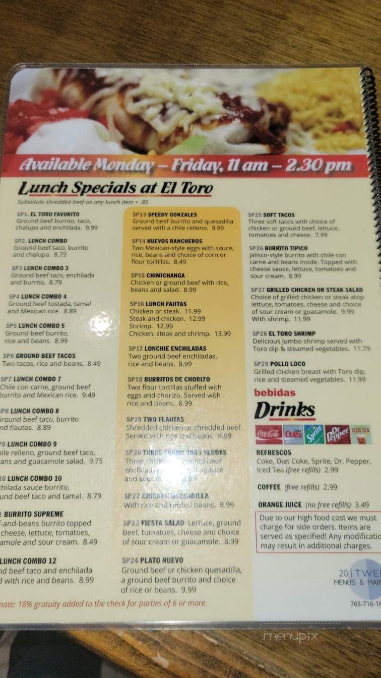 El Toro - Gulf Shores, AL menu_pic