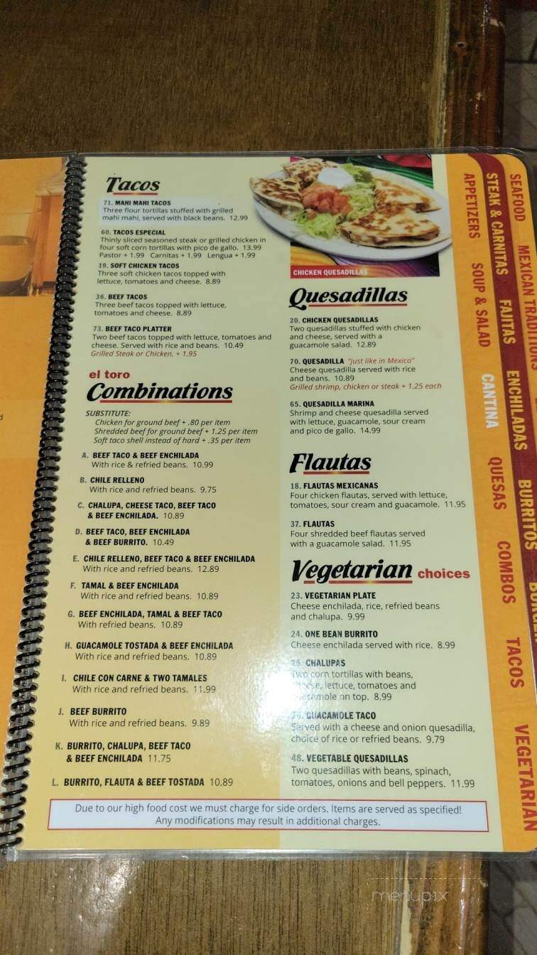El Toro - Gulf Shores, AL menu_pic