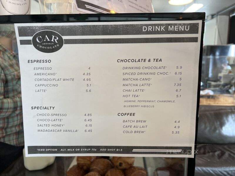 Car Artisan Chocolate - Pasadena, CA menu_pic