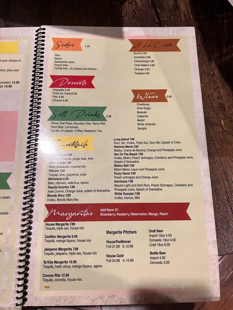 Te'Kila Mexican Grill & Bar - Vermilion, OH menu_pic