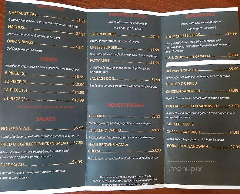 L&L Sports Lounge - Louisville, GA menu_pic