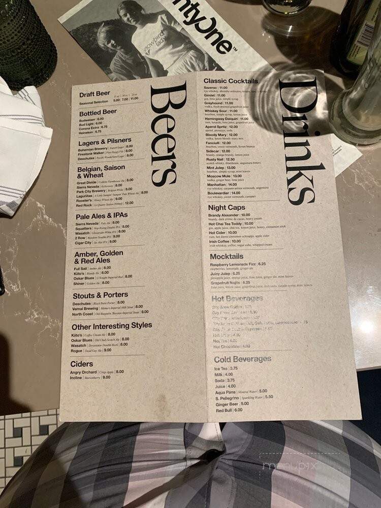 SeventyOne - Snowbird, UT menu_pic